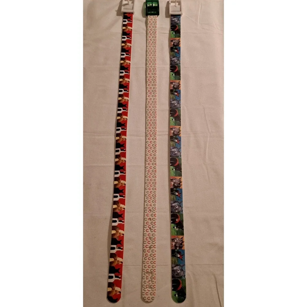 Novelty Belt Set 3 Plastic Buckle Horses and Horseshoe‎ Patterns